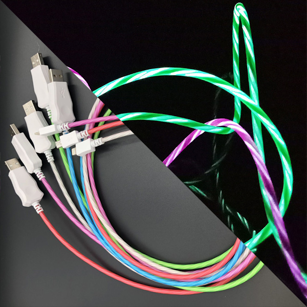 LED 차량용 핸드폰 충전 케이블 USB 데이터 5핀 8핀 C타입 충전선 - 상세 이미지 3