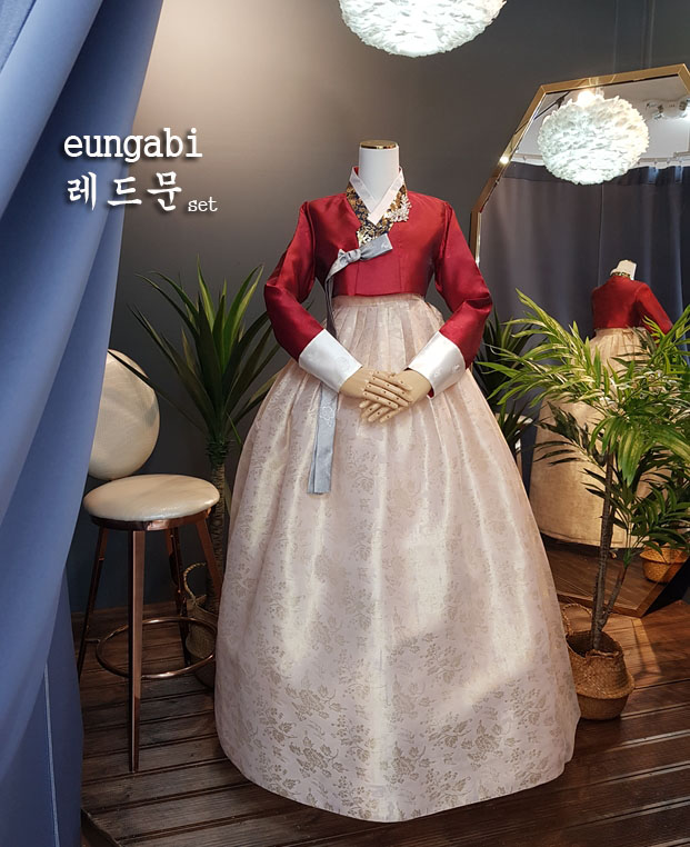 [한복대여] 레드문 여성 혼주 결혼식 한복 - 상품 이미지