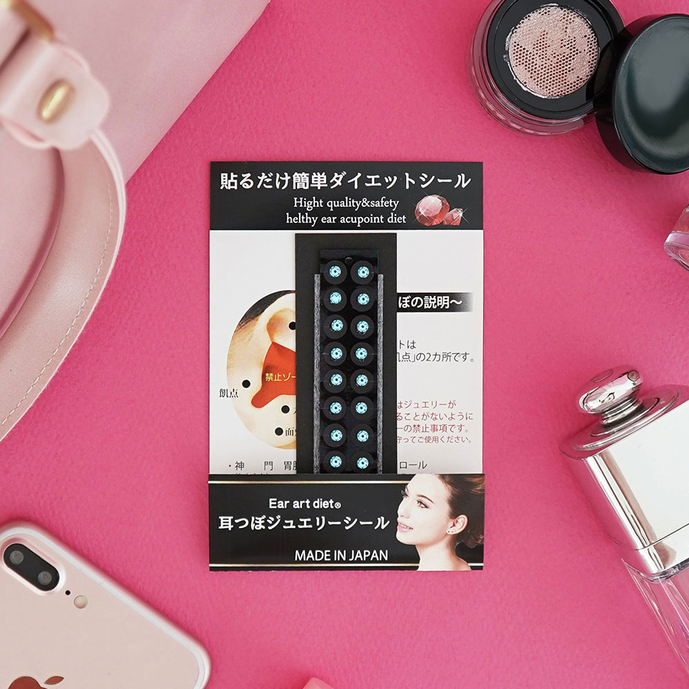 와사비네코 큐빅 붙이는 귀걸이 스티커 귀안뚫는귀걸이 귀찌 M