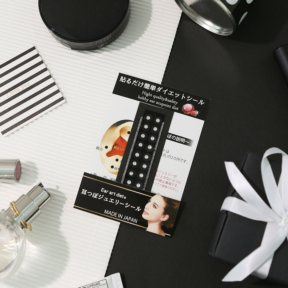 와사비네코 큐빅 붙이는 귀걸이 스티커 귀안뚫는귀걸이 귀찌 M