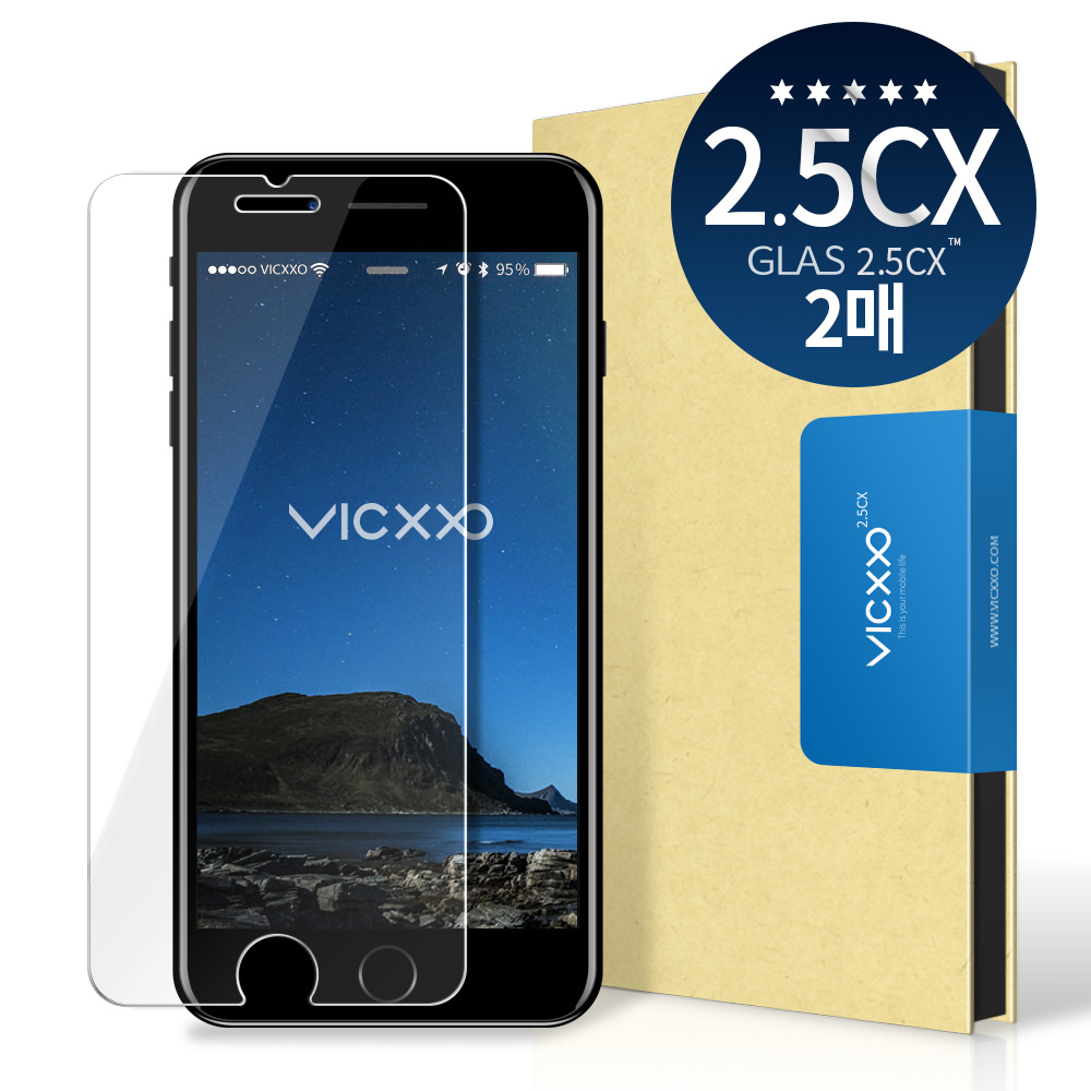 빅쏘 2.5CX 강화유리 필름 아이폰6 플러스-6S 플러스 공용, 2매입