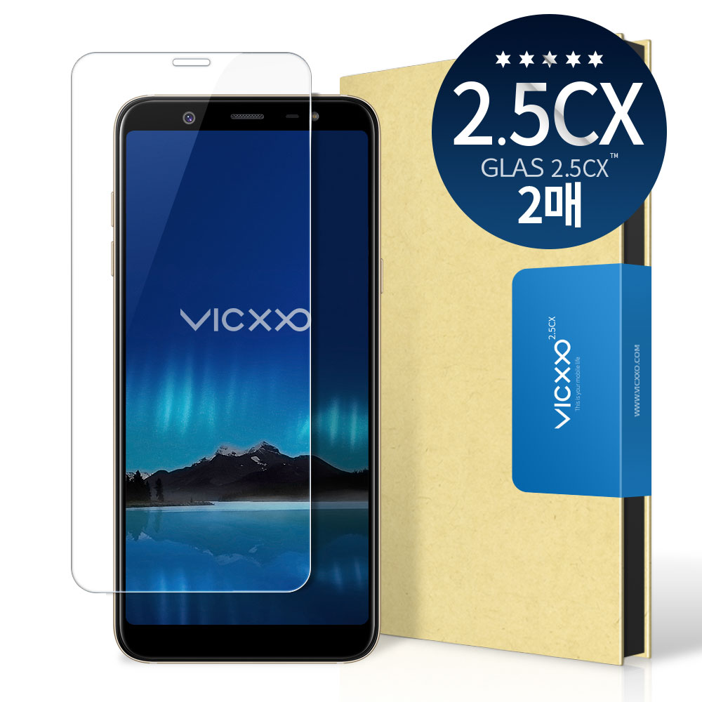 빅쏘 2.5CX 강화유리 필름 갤럭시A6 플러스, 2매입 - 메인 이미지