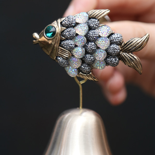 한국 전통 방짜 유기 풍경종 문종(물고기)