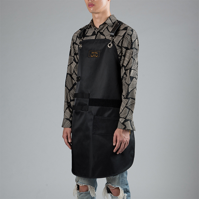 스코프 블랙 칸데오레더 공방 미용실 카페 미용사 바리스타 앞치마 제작 가죽 방수 앞치마 꽃집 앞치마