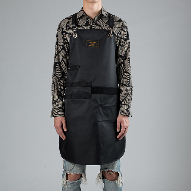 스코프 블랙 칸데오레더 공방 미용실 카페 미용사 바리스타 앞치마 제작 가죽 방수 앞치마 꽃집 앞치마