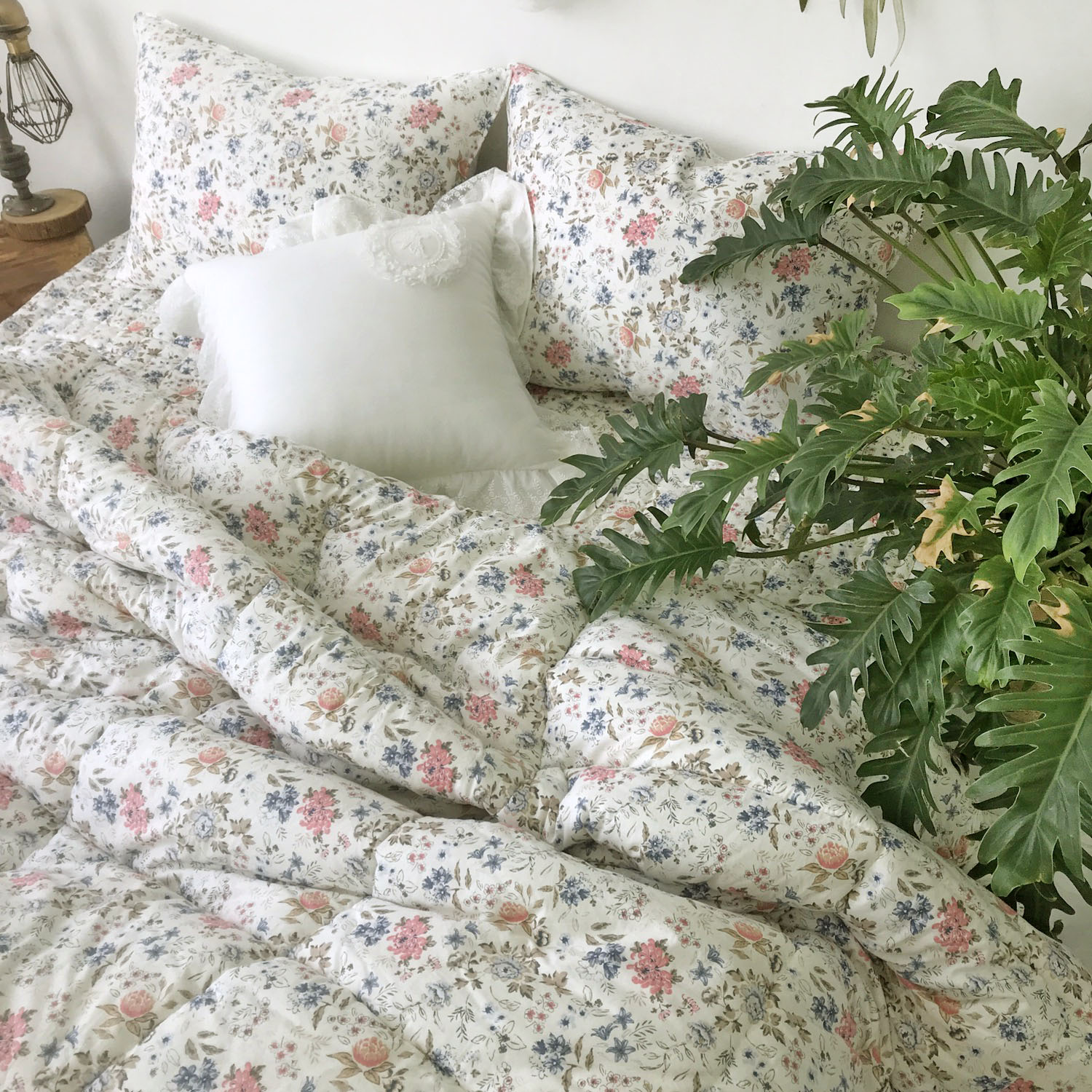 누블 도톰한 광목 코튼 가을 겨울 플라워 부케 차렵이불 SS