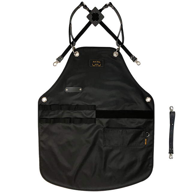 스코프 블랙 칸데오레더 공방 미용실 카페 미용사 바리스타 앞치마 제작 가죽 방수 앞치마 꽃집 앞치마