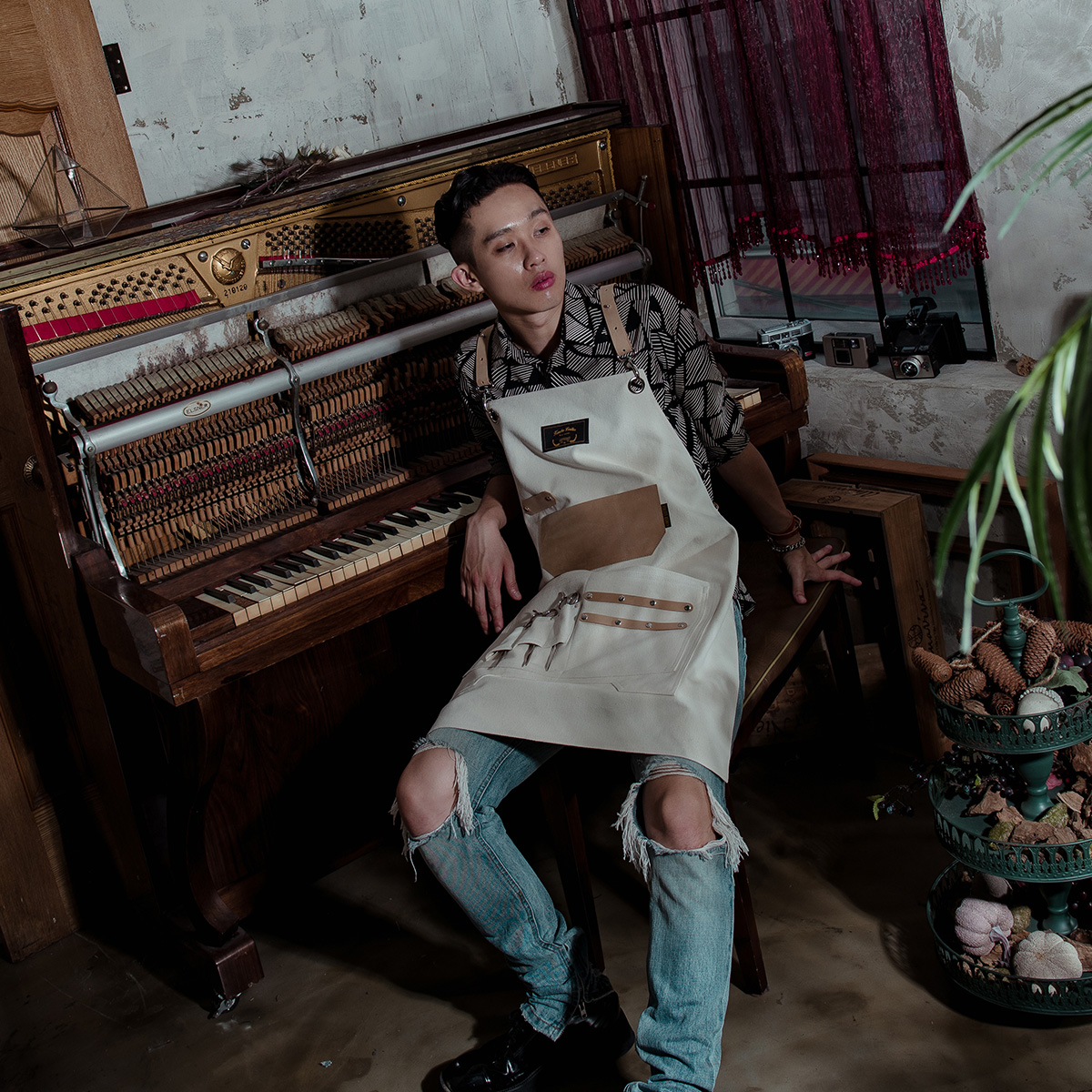 칸데오레더 바리스타 카페 앞치마 무디 쿠키앤크림