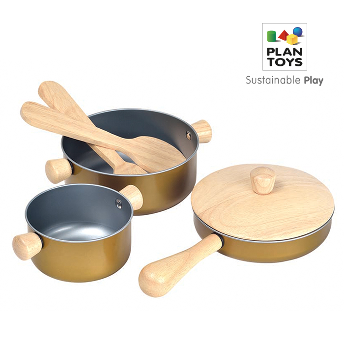 플랜토이즈 유아 장난감 역할놀이교구 원목주방 소꿉 놀이 세트 조리 도구 그릇 소품 3413
