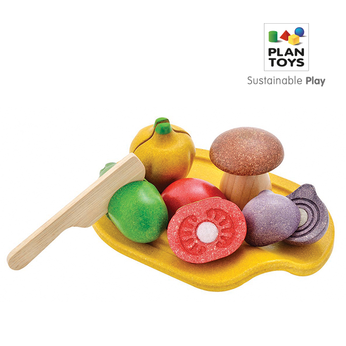 플랜토이즈 원목 유아 장난감 주방 소꿉 놀이 소품 채소 자르기 3601 나무 우드 아기