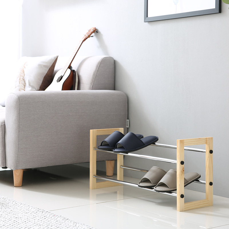 실내화거치대 현관 2단 신발정리대 슬리퍼 수납 선반 정리함