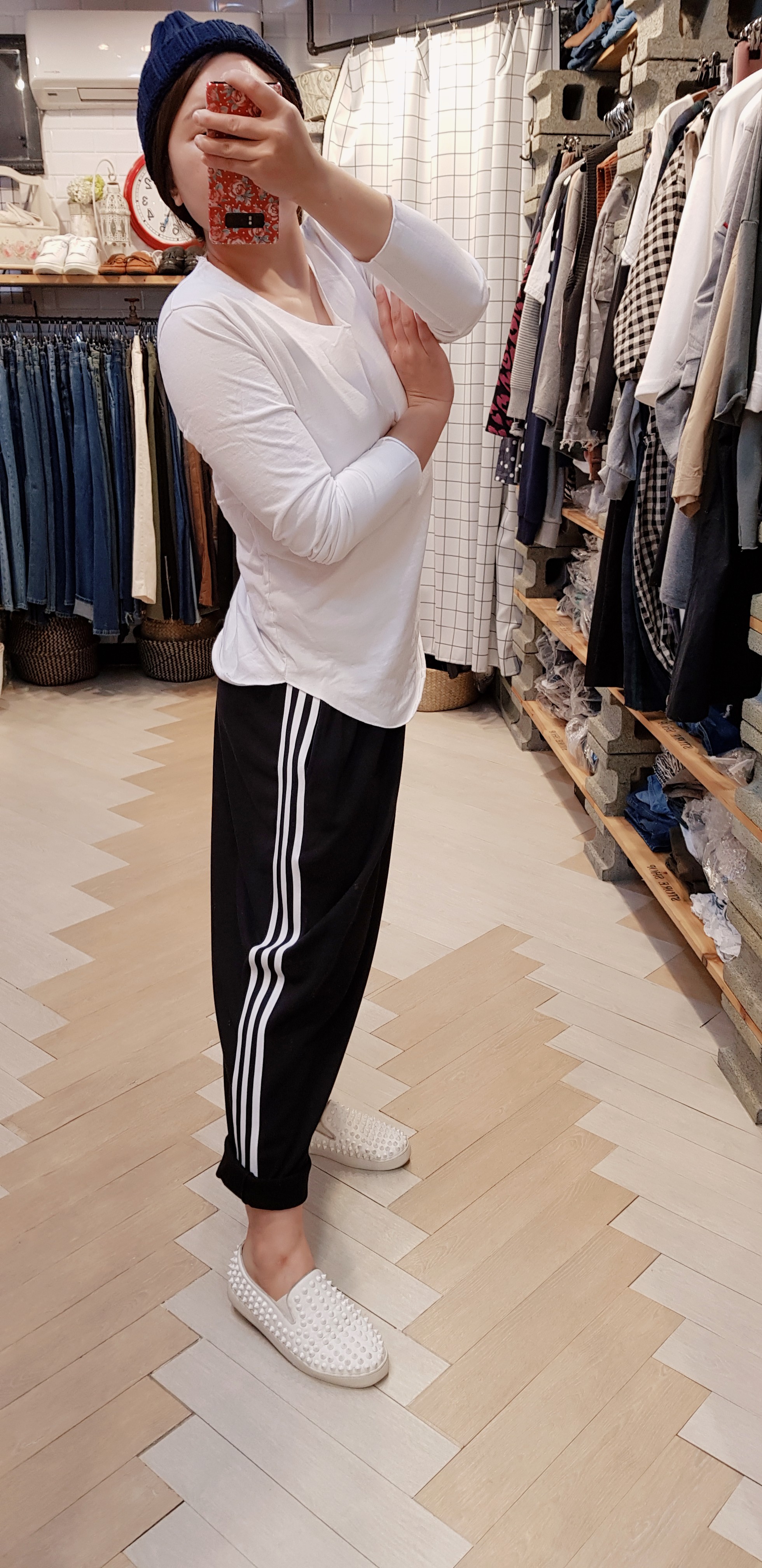 와이드한 루즈핏 봄,가을 면 배기트레이닝 - 상세 이미지 3