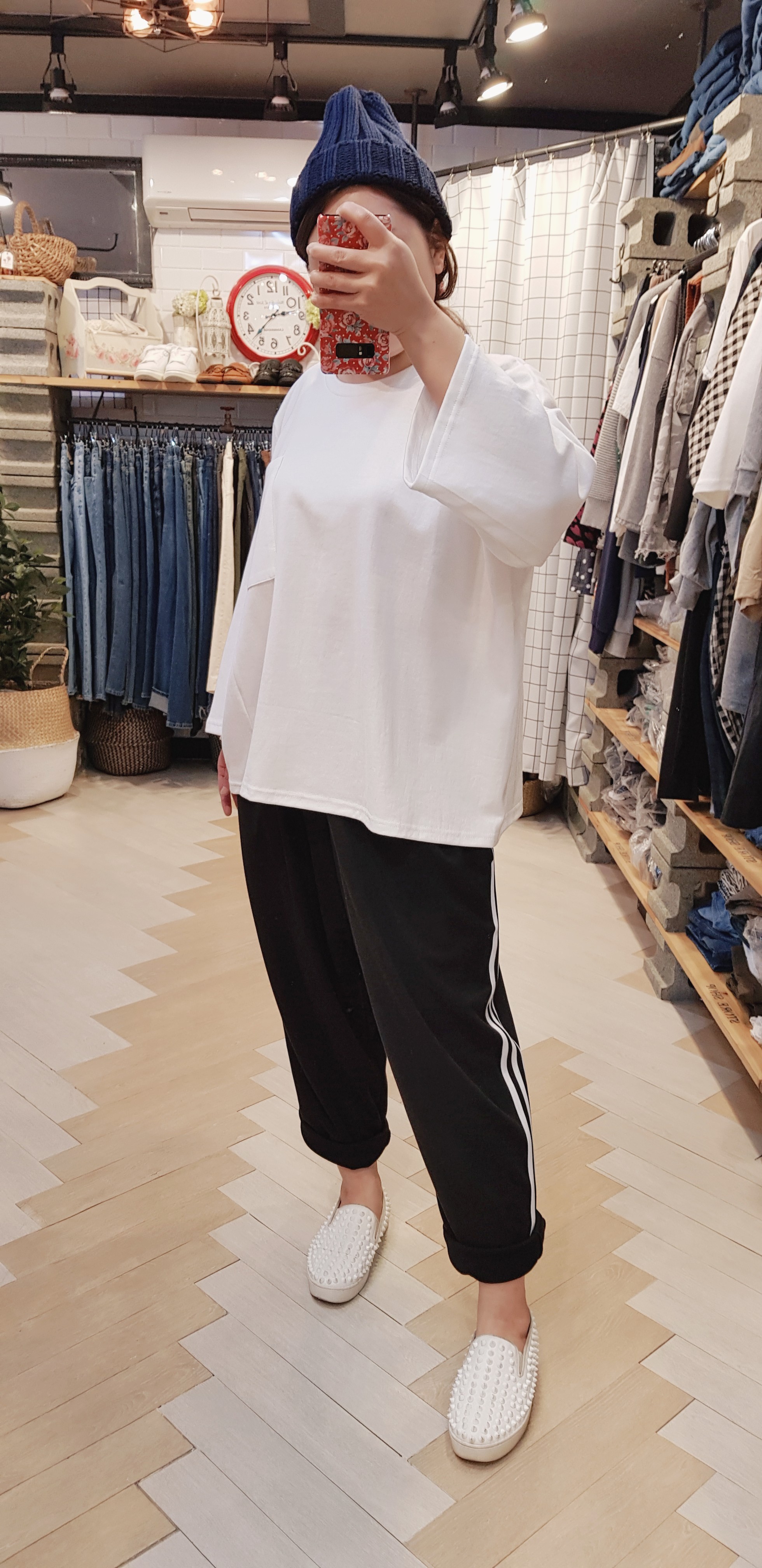 와이드한 루즈핏 봄,가을 면 배기트레이닝 - 상세 이미지 5