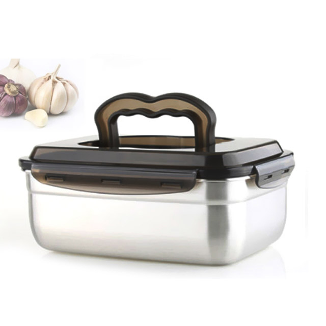 키친아트 스텐 김치통, 밀폐 김치통, 김치용기, 스텐통, 손잡이 - 상품 이미지