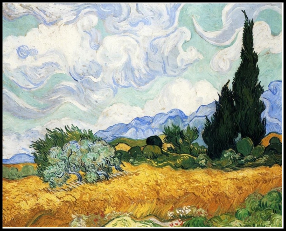 펄튼 National Gallery Tiny-2 [Van Gogh Wheatfield With Cypresses] 5단 수동 우양산 - 상세 이미지 2