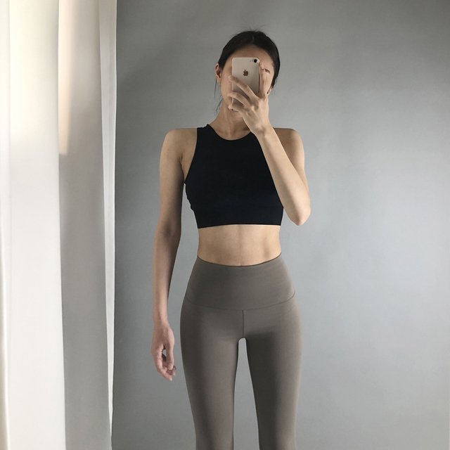 셀라 하이웨스트 9부 요가 레깅스 애쉬카키 요가복 필라테스복 헬스 운동복 요가바지 - 상세 이미지 4