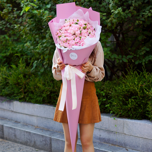 핑크 장미100송이 50송이 대형 꽃다발 대왕 자이언트 당일 배달