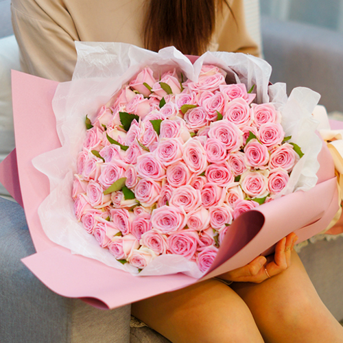 핑크 장미100송이 50송이 대형 꽃다발 대왕 자이언트 당일 배달