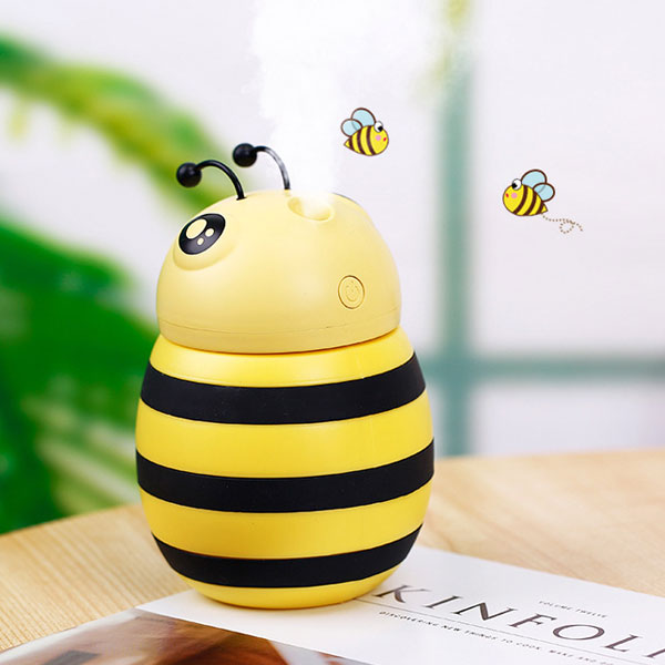 꿀벌 미니 USB 초음파 차량용 강아지 가습기 휴대용 무드등 차량용 탁상용 수분충전 겨울 건조한 날씨