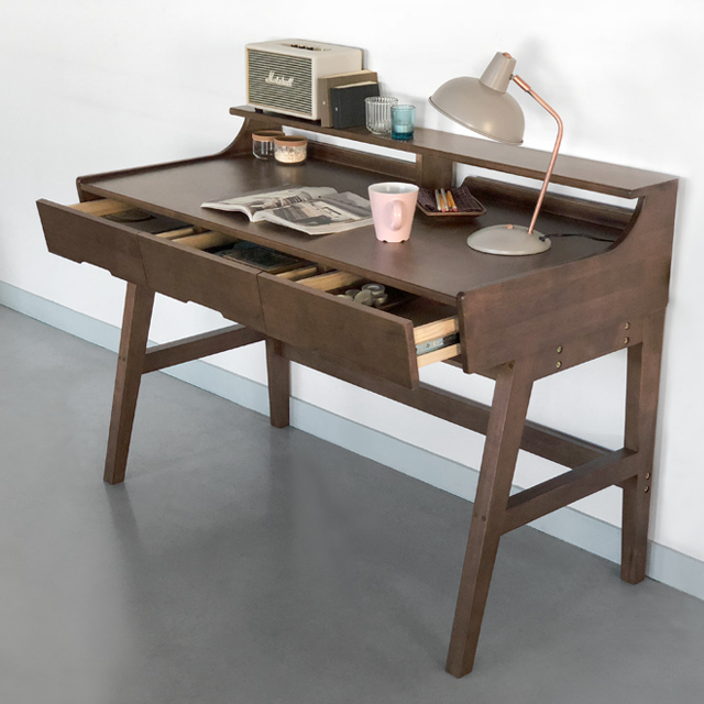 로포텐 스터디셀러 고무나무 원목 컴퓨터 책상 1200