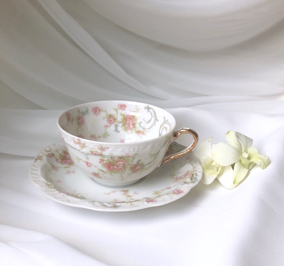 하빌랜드 프린세스 앤틱 찻잔 & 소서 세트 빈티지커피잔 수입그릇