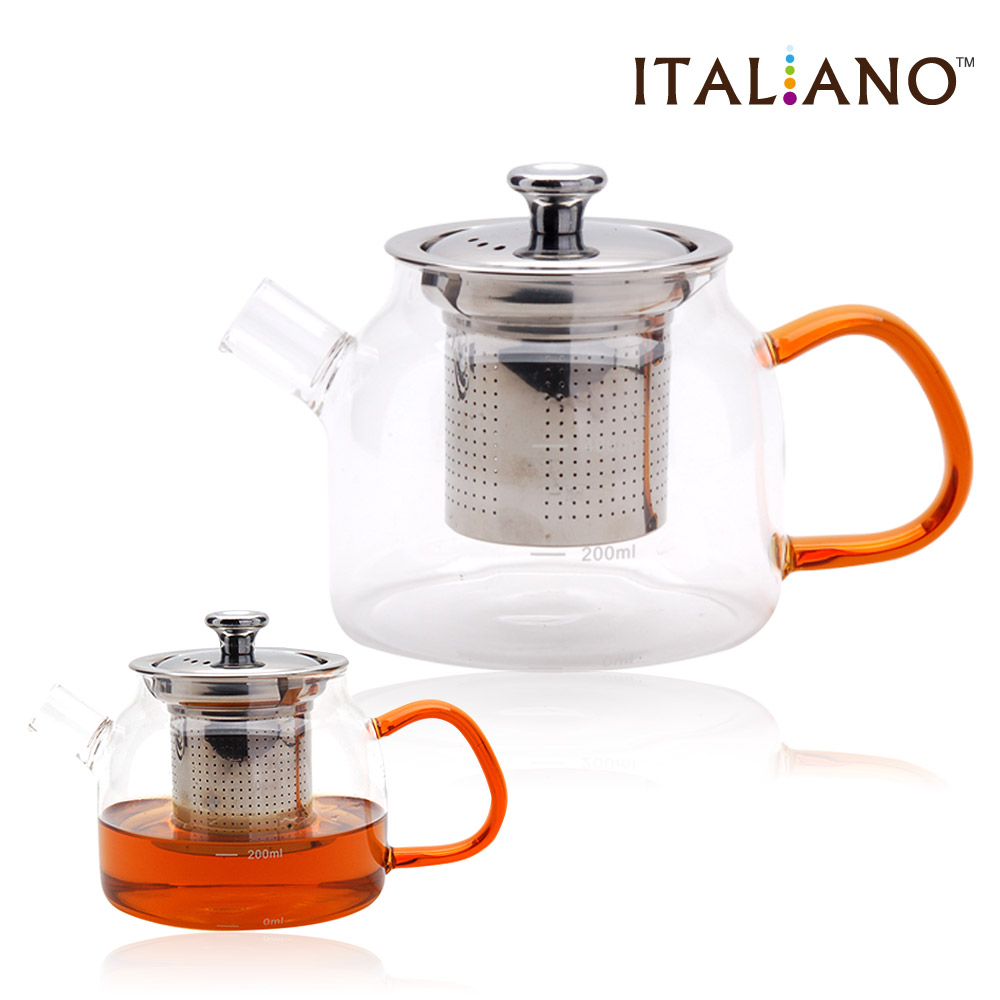 이탈리아노 티주전자 600ml 800ml 1.2L 2L 직화 인덕션 유리 티포트 - 상세 이미지 3
