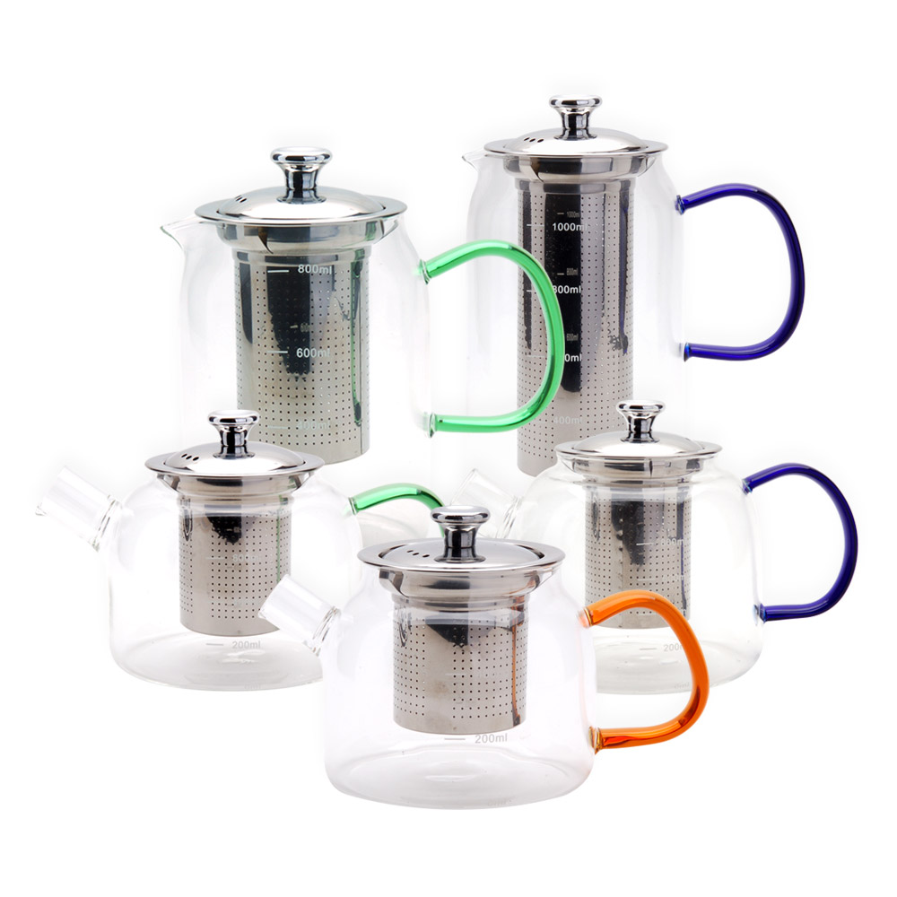 이탈리아노 티주전자 600ml 800ml 1.2L 2L 직화 인덕션 유리 티포트