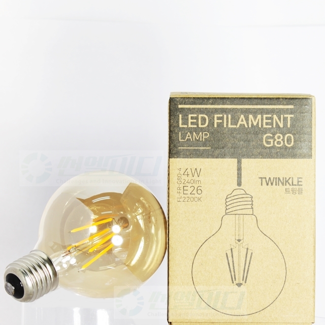 LED 에디슨 전구 필라멘트 볼전구 G80 4W 인테리어램프