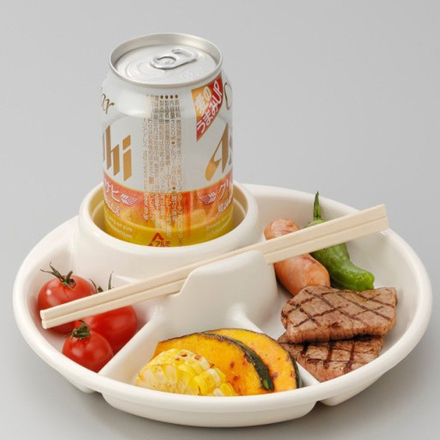 일본 캠핑 혼술 접시 바비큐 원형 나눔접시 - 메인 이미지