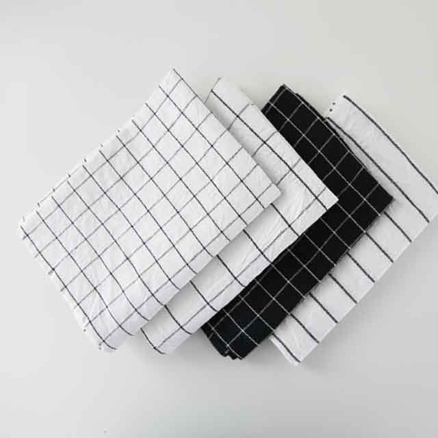 모던 행주 키친크로스 화이트격자S - 메인 이미지