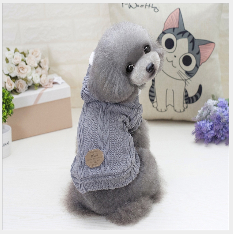 애견 강아지옷 겨울옷 꽈배기 니트 조끼 기모 후드 털조끼