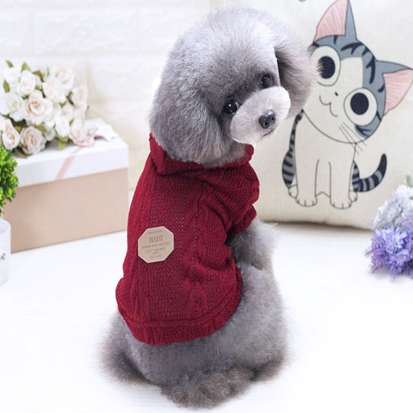 애견 강아지옷 겨울옷 꽈배기 니트 조끼 기모 후드 털조끼