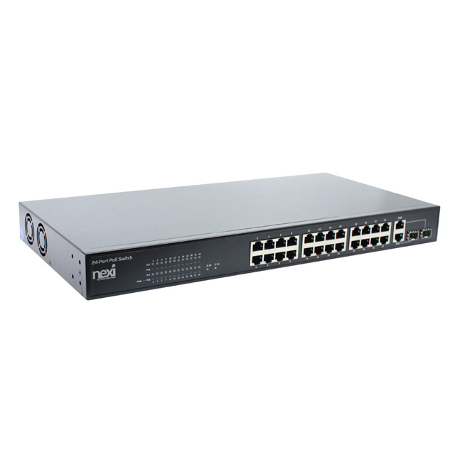 넥시POE 스위칭허브 24포트 350W 업링크 SFP 2포트 이중모드 브라켓 볼드 - 상세 이미지 3