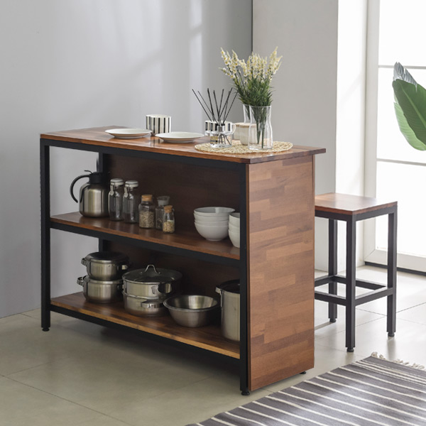 삼익가구 멀바우 수납 아일랜드 홈바테이블 식탁 900