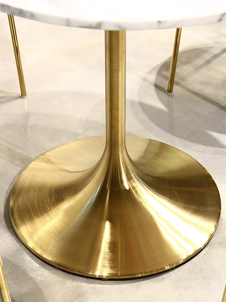 잉그리드 4인용 미니 세라믹 골드 원형 카페 식탁 테이블 800 SL026