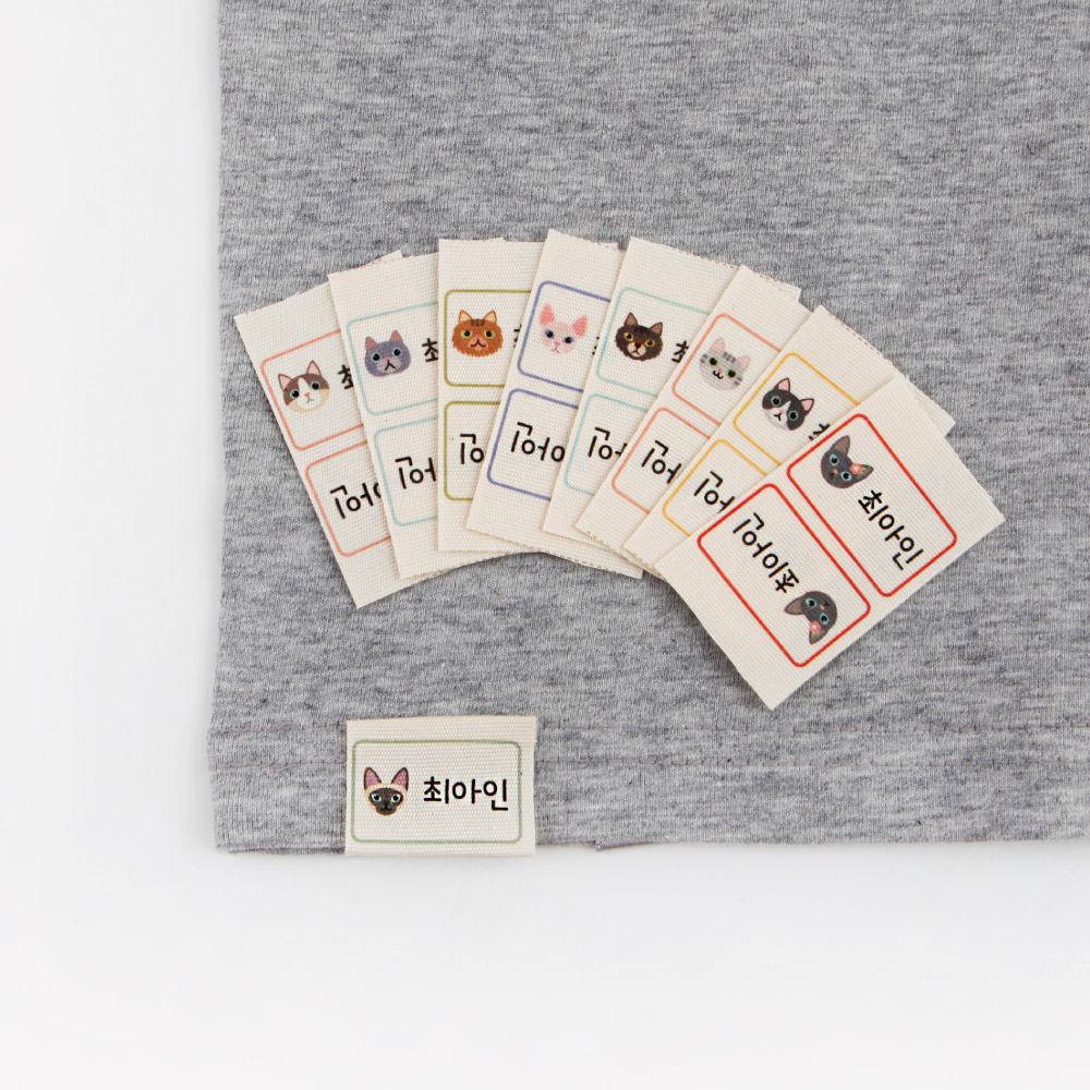 [주문제작]면라벨 컬러 냥냥이 Size 4515 한글1 - 상세 이미지 4
