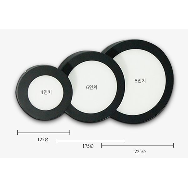[맥스]원형 직부등 20cm (블랙) 현관 베란다등 - 상세 이미지 2
