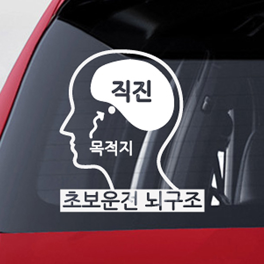 초보운전 스티커 - 뇌구조 - 상품 이미지