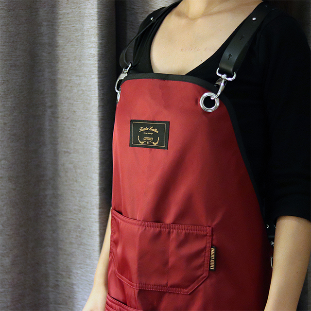 칸데오레더 레인져 버건디 공방 미용실 카페 미용사 바리스타 앞치마 가죽 방수앞치마