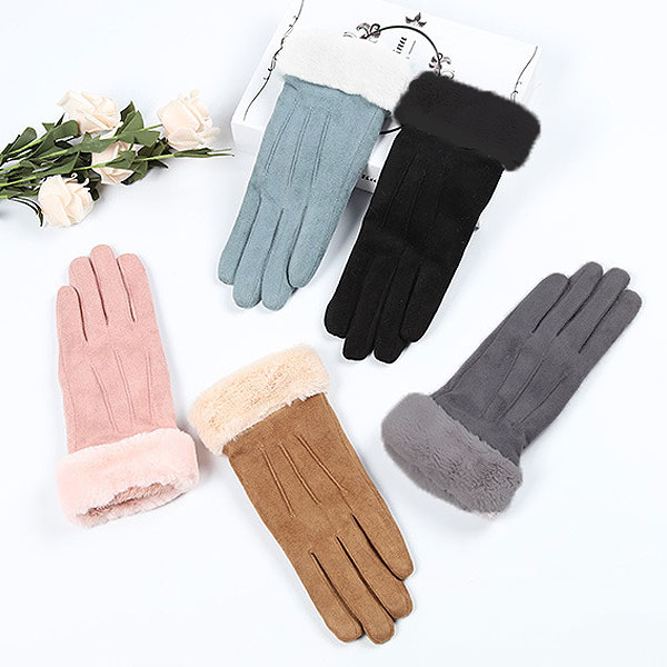 여성 겨울 스마트폰 스웨이드 터치 장갑 골지 무스탕 기모 털장갑 방한 크리스마스 따듯한 선물