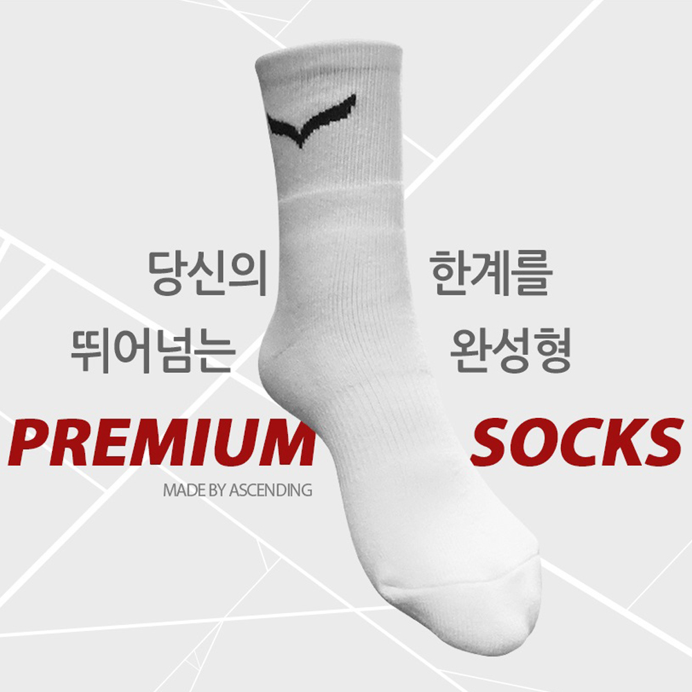 어센딩 프리이엄 양말 탁월한 쿠션감 두툼한 배드민턴 국대양말 테니스 등산 런닝 : 배드민턴매니아 스토어