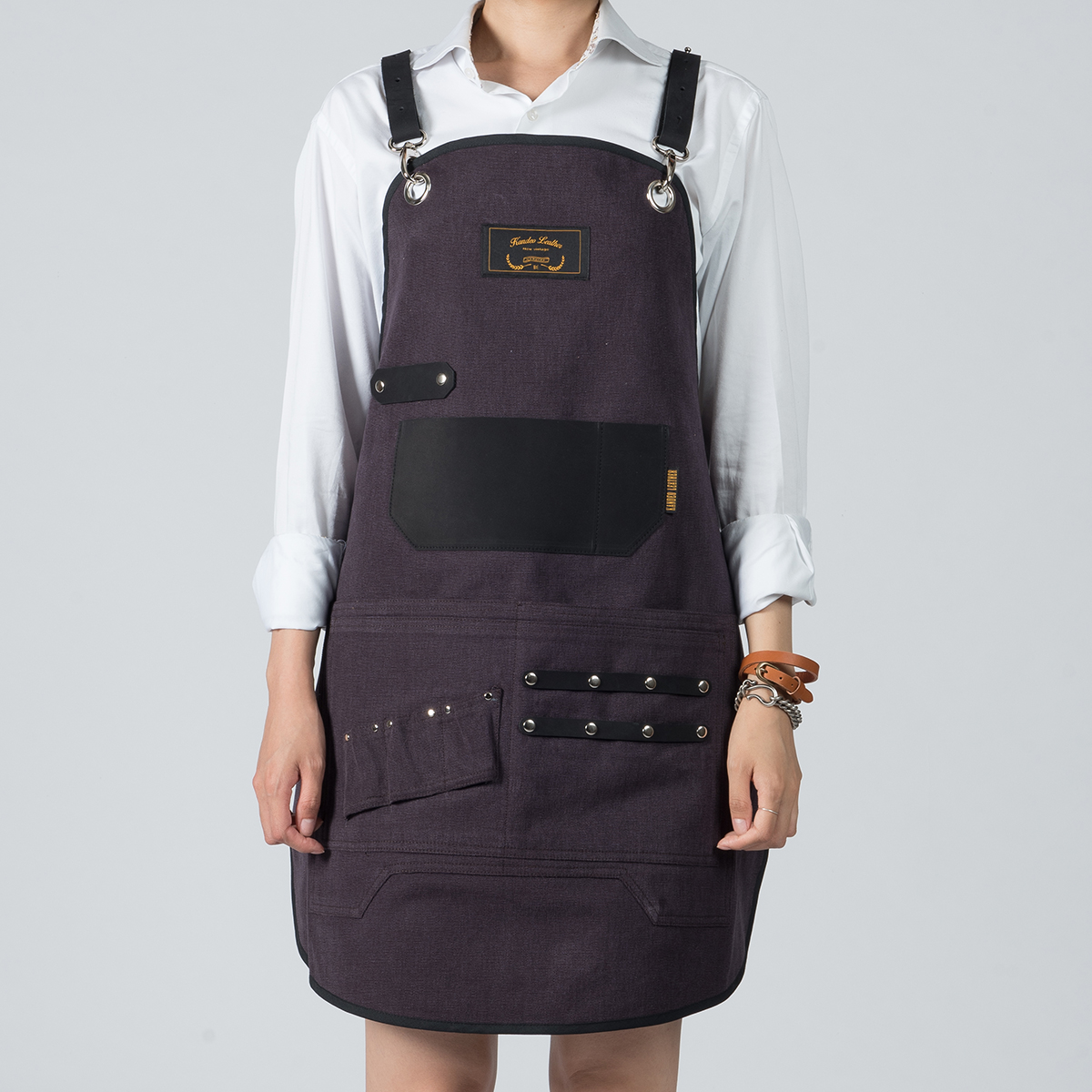 칸데오레더 바리스타 카페 앞치마 무디 퍼플