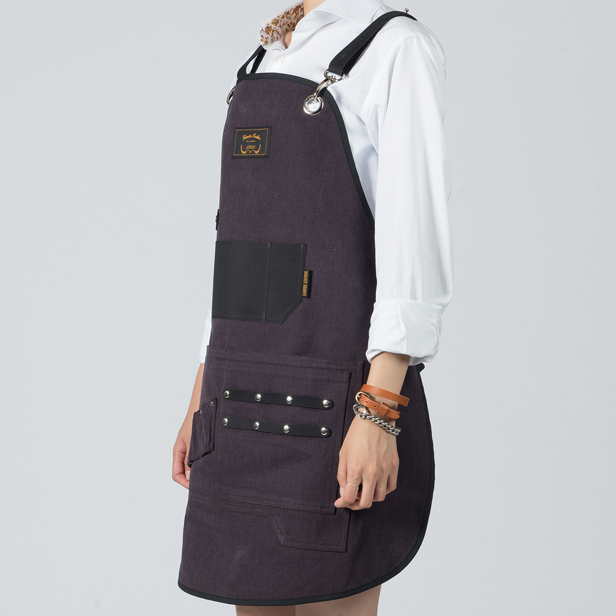 칸데오레더 바리스타 카페 앞치마 무디 퍼플