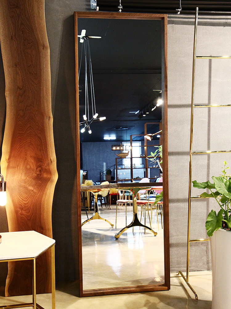 월넛 원목 스퀘어 와이드 전신거울 인테리어 현관 스탠드 거울 W600 CL276