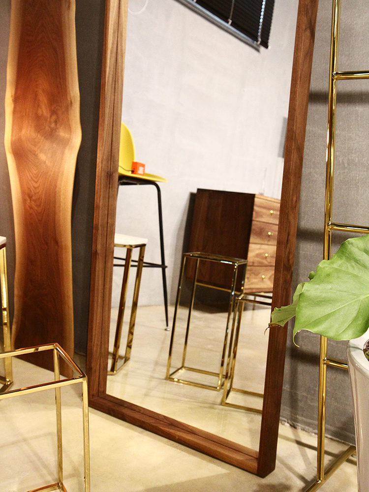 월넛 원목 스퀘어 와이드 전신거울 인테리어 현관 스탠드 거울 W600 CL276