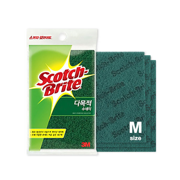 3M 스카치 브라이트 다목적수세미 3입 / 소 / 중 - 상세 이미지 2