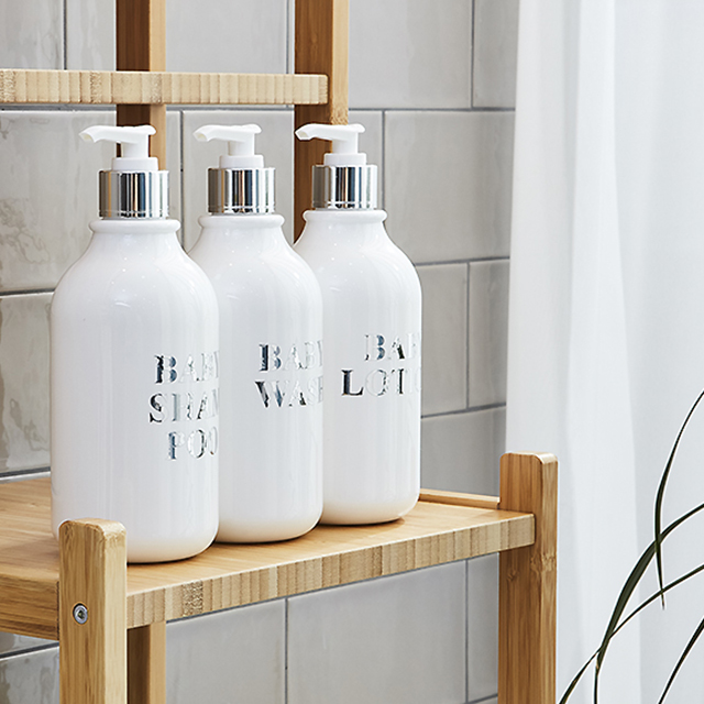 호텔 욕실 디스펜서 샴푸통 화이트 골드캡 라벨 스티커 520ml - 상세 이미지 2