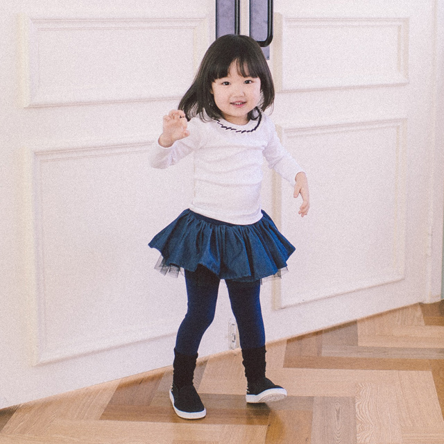 르진치마레깅스 봄 가을 베이직 기본치랭스 네이비 보통핏 - 상세 이미지 2