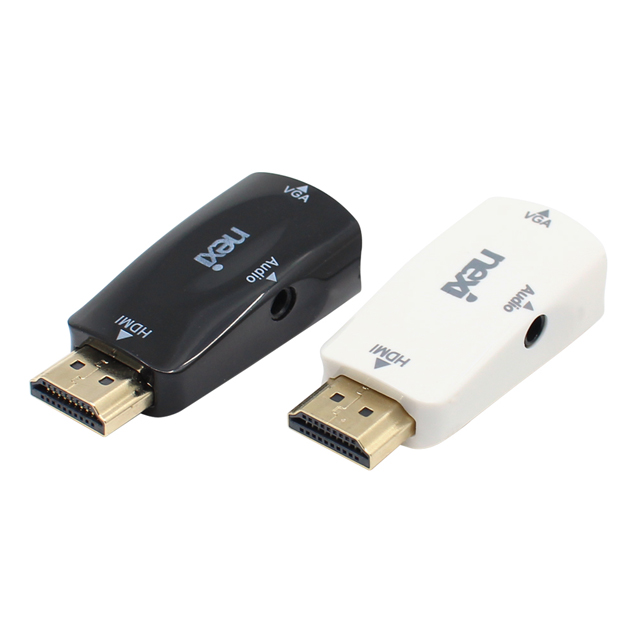 넥시 HDMI 1.4 to VGA 변환 젠더 컨버터 오디오 1080P 화이트 블랙