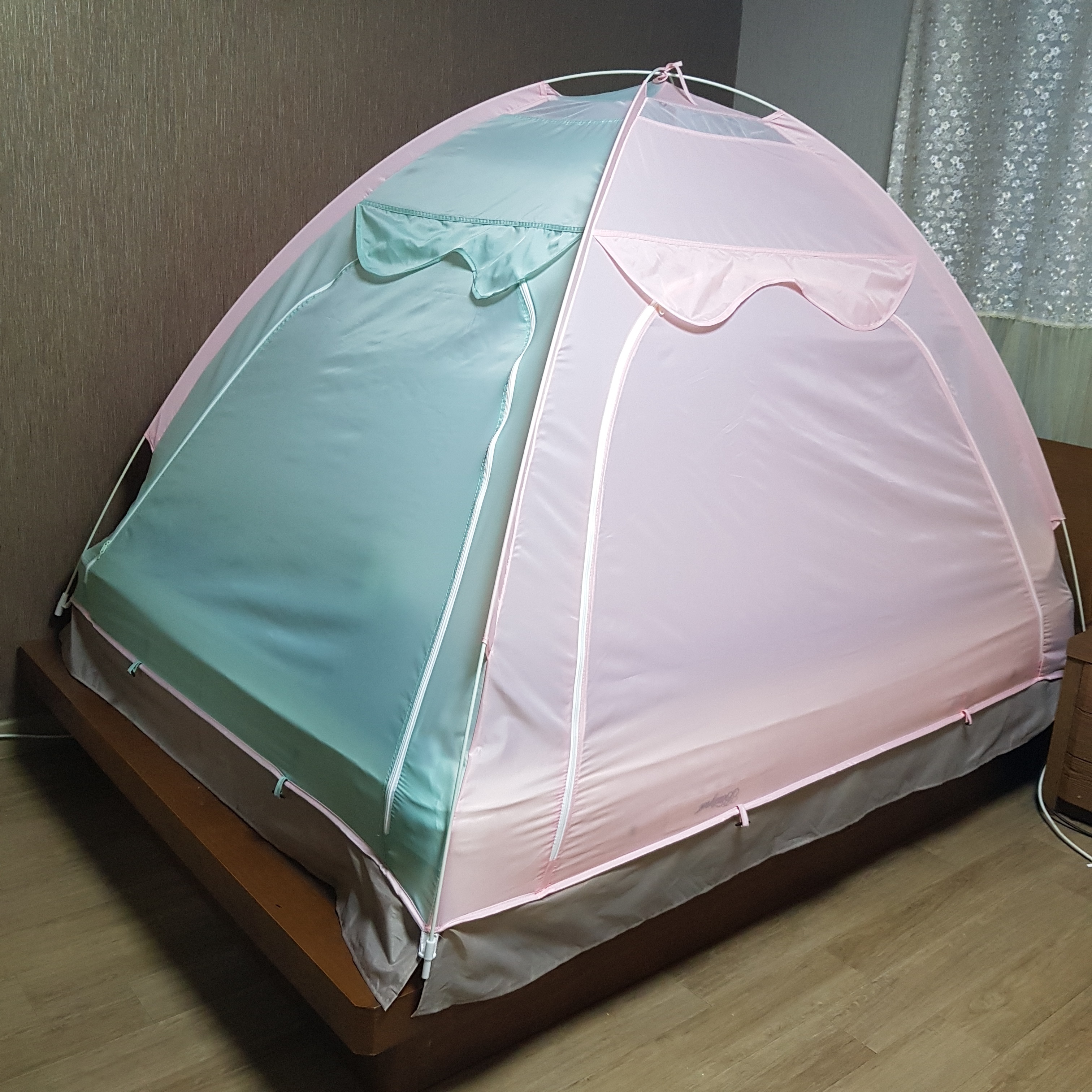 산토초이 난방텐트 침대텐트 실내텐트 방한 원터치 보온 1인용 싱글 1-2인용